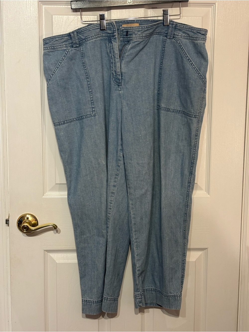 Kate Hill Light Blue Denim Tapered Boyfriend Jeans